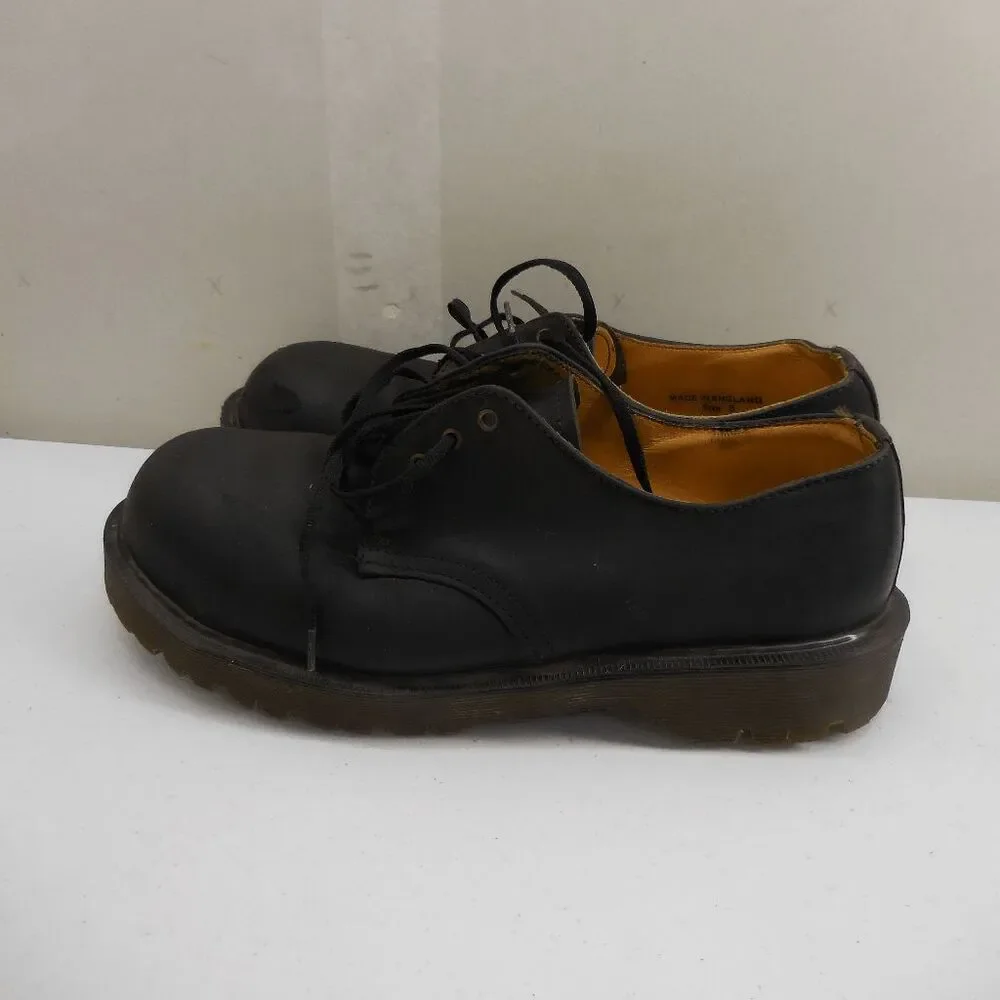 Vintage Dr. Martens Mens Black Original Made In England Oxford Shoes Size 8 90s - Picture 7 of 13